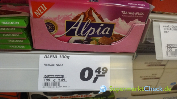 Foto von Alpia Trauben-Nuss Schokolade