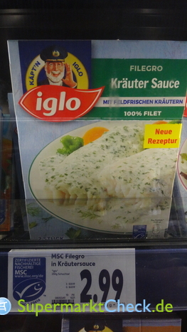 Foto von Iglo Seelachsfilets Filegro Kräuter Sauce, tiefgekühlt 