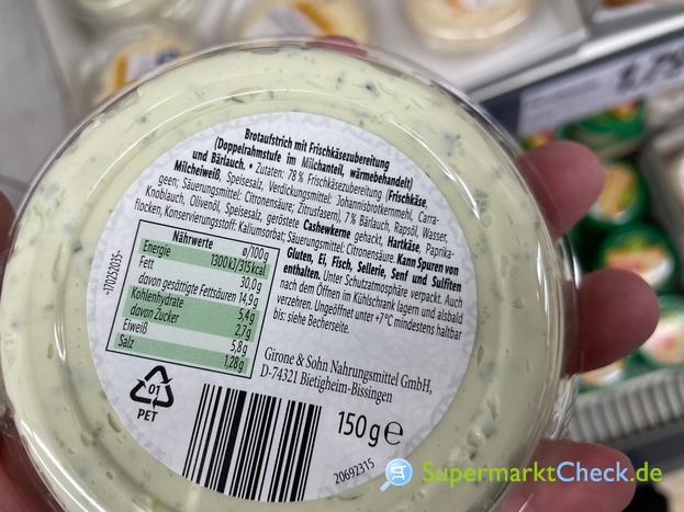 chef select Antipasti Creme Bärlauch: Preis, Angebote, Kalorien &  Nutri-Score