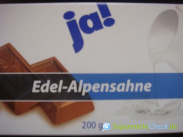 Foto von ja! Schokolade Edel-Alpensahne