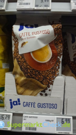 Foto von ja! Caffe Gustoso Ganze Bohnen Arabica-Robusta-Mischung 1kg