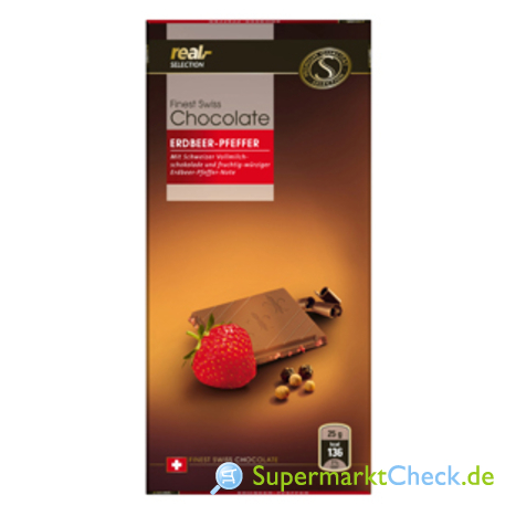 Foto von real Selection Finest Swiss Chokolate Erdbeer-Pfeffer