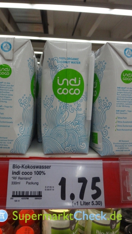 Foto von indi coco Bio Kokoswasser