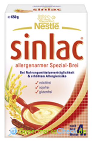 Foto von Nestle Sinlac allergenarmer Spezial-Brei