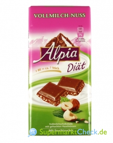 Foto von Alpia Diät Vollmilch Nuss Schokolade