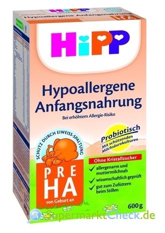 Foto von Hipp HA Pre Hypoallergene Anfangsnahrung 