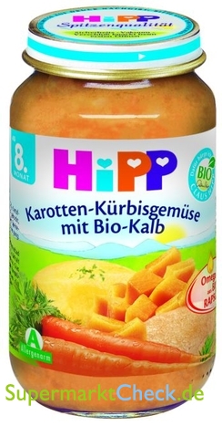 Foto von Hipp Karotten-Kürbisgemüse mit Bio-Kalb