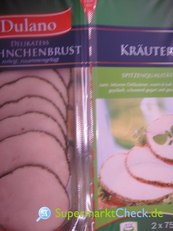 Dulano Gebackene Hähnchenbrust Kräuter, 2 x 75 g Packung: Preis, Angebote,  Kalorien & Nutri-Score