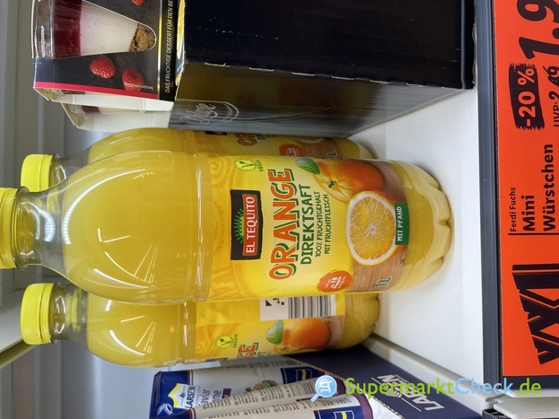 El Tequito Orangensaft mit Fruchtfleisch Direktsaft direkt gepresst: Preis,  Angebote, Kalorien & Nutri-Score