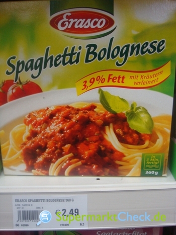 Foto von Erasco Spaghetti Bolognese