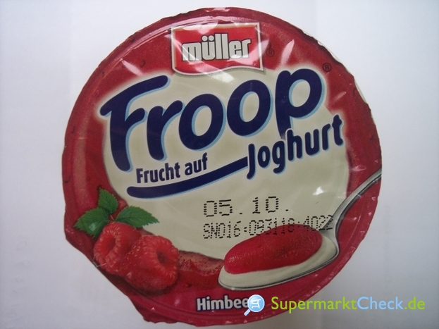 Foto von Müller Froop Frucht auf Joghurt 