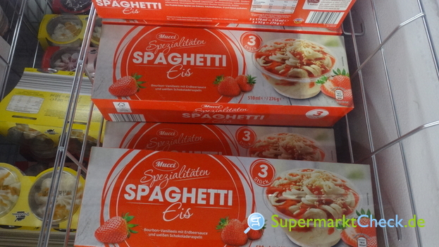Foto von Mucci Eis Spezialitäten Becher Spaghetti Eis