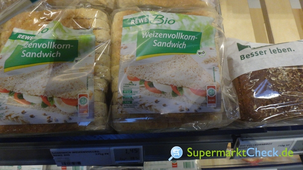 Foto von Rewe Bio Weizenvollkorn Sandwich