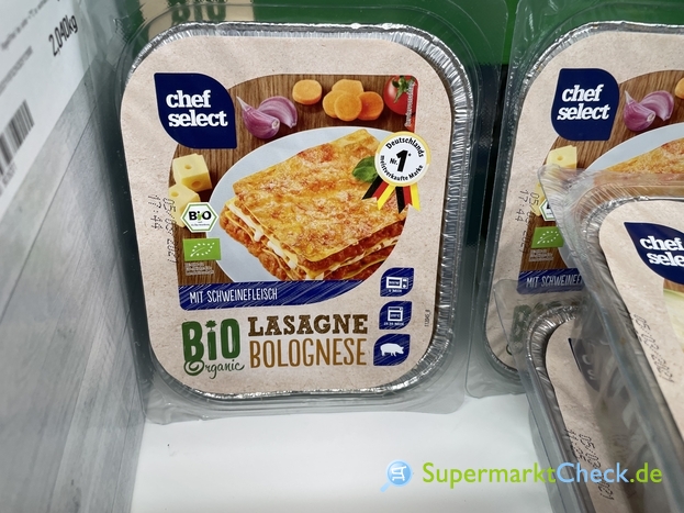 chef select Bio Lasagne Bolognese: Preis, Angebote, Kalorien & Nutri-Score