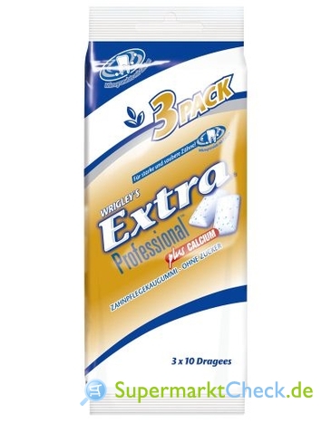 Foto von Wrigley Extra Professional Plus Calcium 3-er Pack