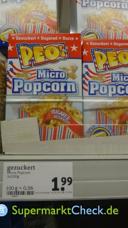 Foto von Peos Micro Popcorn