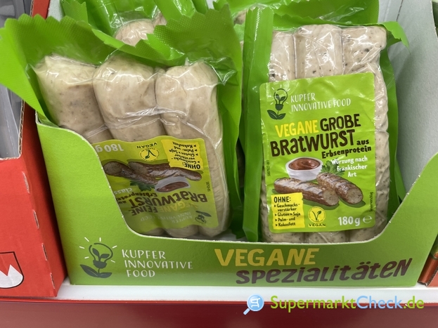 Foto von Kupfer Innovative Food Vegane Grobe Bratwurst