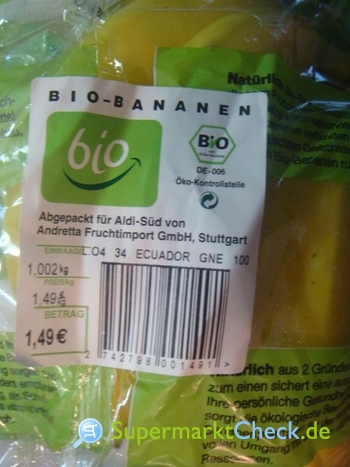 Foto von Bio Bananen