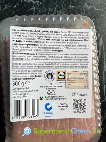 Metzgerfrisch Frisches Kalorien Preis, & Nutri-Score Angebote, Hähnchen Hackfleisch