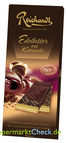 Foto von Reichardt Edelbitter mit Kakaonibs Schokolade 70% Kakao