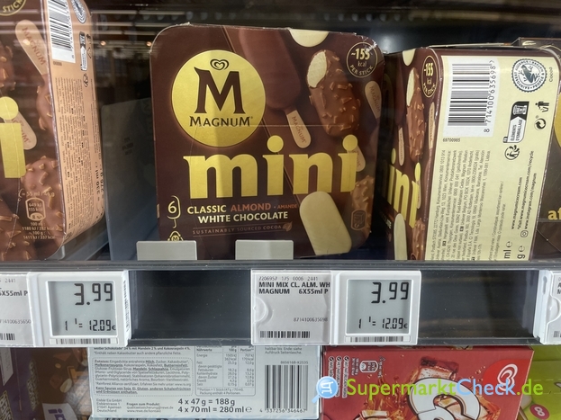 Foto von Magnum Eis Mini Classic, Almond & White Chocolate 6x55 ml