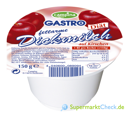 Foto von Campina Gastro Diät Dickmilch