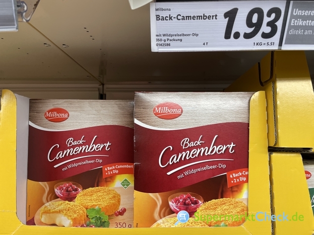 Milbona Back Camembert mit Wildpreiselbeer Dip: Preis, Angebote &  Bewertungen