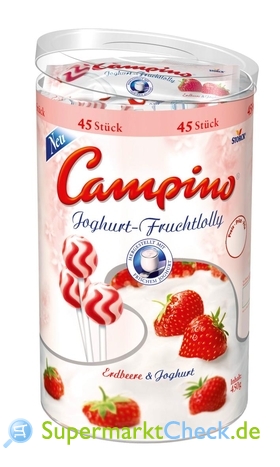 Kalorien in Storck Campino Früchte Joghurt und Nährwertangaben