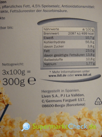 McEnnedy Mikrowellen Popcorn gesalzen: Kalorien Preis, & Nutri-Score Angebote