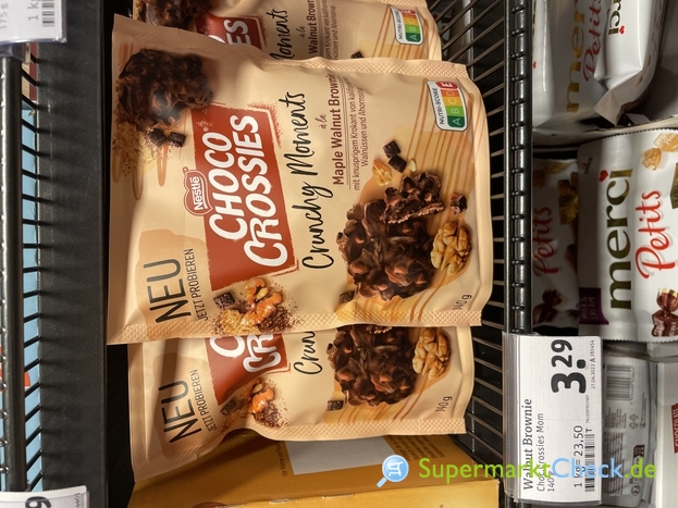 Foto von Nestle Choco Crossies a la Maple Walnut Brownie, Crunchy Moments 