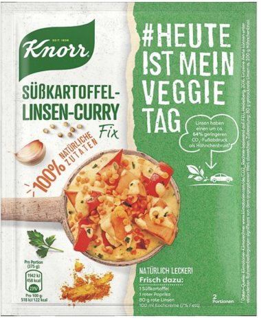 Foto von Knorr Natürlich Lecker Süßkartoffel Linsen Curry für 2 Portionen