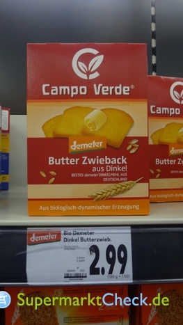 Foto von Campo Verde Bio Demeter Butter Dinkel Zwieback