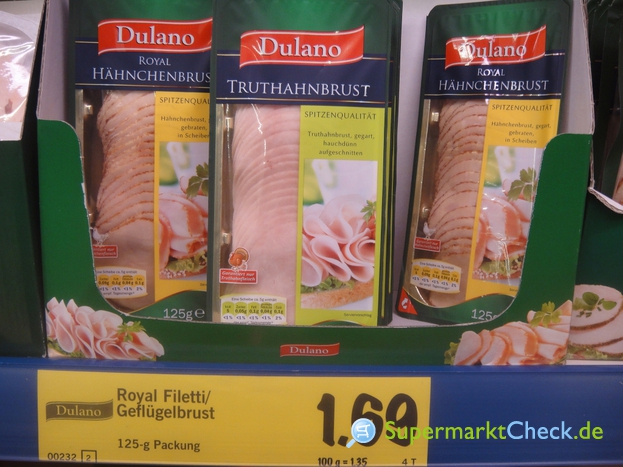 Nutri-Score Truthahnbrust: Dulano Kalorien Angebote, Preis, &