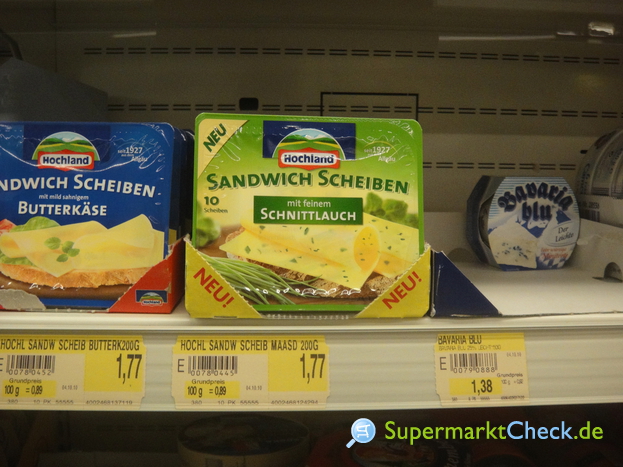 Foto von Hochland Sandwich Scheiben mit Butterkäse 52 % Fett i. Tr.