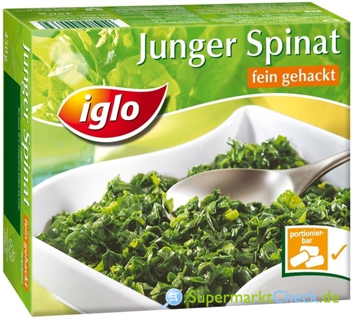 Iglo Junger Spinat Minis fein gehackt: Preis, Angebote, Kalorien ...