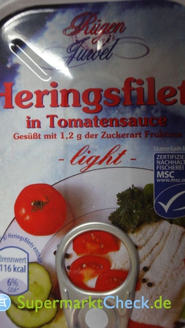 Foto von Rügen Juwel MSC Heringsfilets in Tomaten Sauce light
