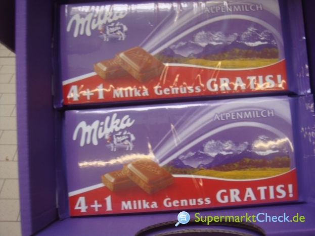 Foto von Milka Alpenmilch Schokolade 4+1