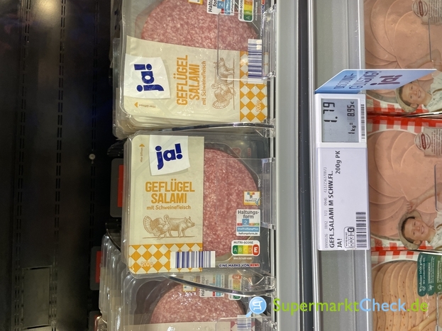 Foto von ja! Geflügel-Salami mit Schweinefleisch 200g