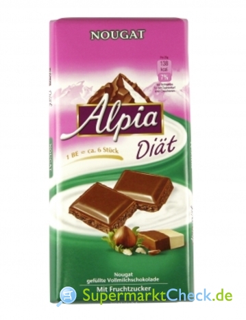 Foto von Alpia Diät Nougat Schokolade