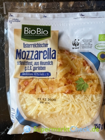 Foto von BioBio Österreichischer Mozzarella gerieben