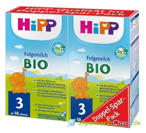 Foto von Hipp 3 Folgemilch Bio Doppel-Spar-Pack