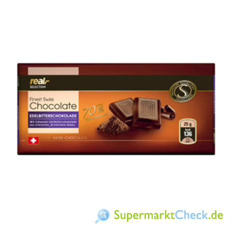 Foto von real Selection Finest Swiss Chokolate Edelbitterschokolade