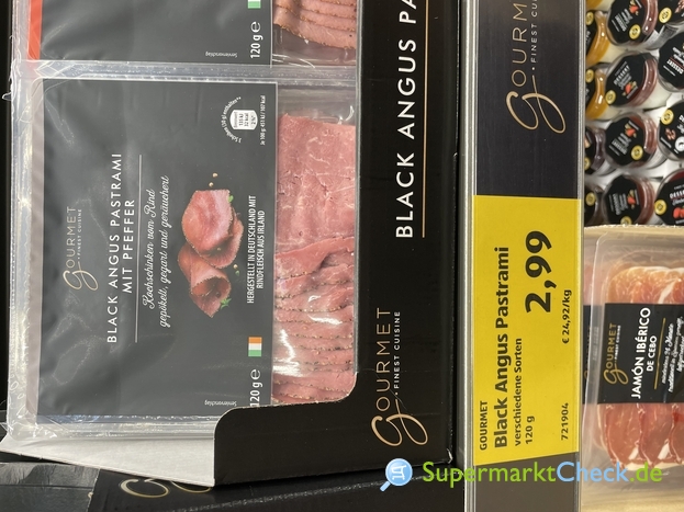 Gourmet Finest Cuicine Black Angus Pastrami mit Pfeffer: Preis, Angebote,  Kalorien & Nutri-Score