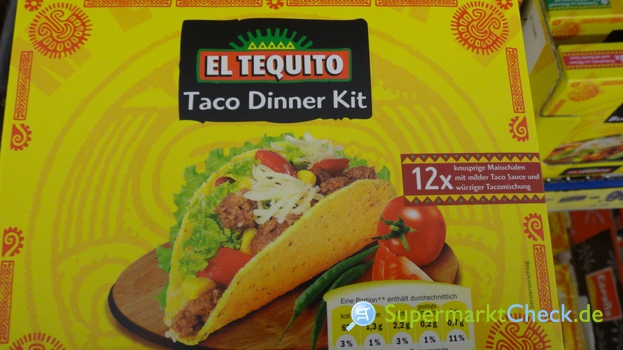 El Tequito Taco Dinner Kit 12 x knusprige Maisschalen: Preis, Angebote,  Kalorien & Nutri-Score