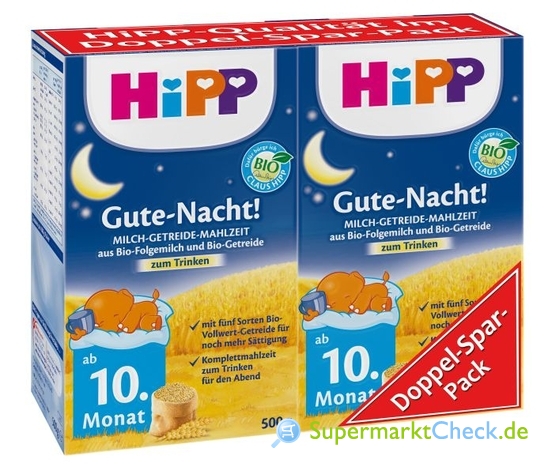 Foto von Hipp Gute-Nacht! Bio Milch-Getreide-Mahlzeit Doppel-Spar-Pack