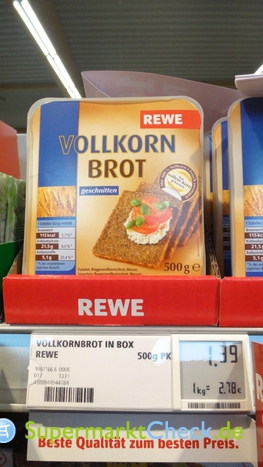 Foto von REWE Vollkorn Brot in Box