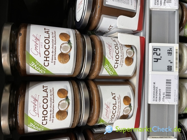 Foto von Grashoff Chocolat Creme de chocolat au lait mit Kokosflocken 235g  g