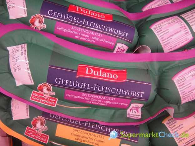 2 Fleischwurst Knoblauch, 200 & Geflügel Preis, Angebote, g: Kalorien x Dulano Nutri-Score