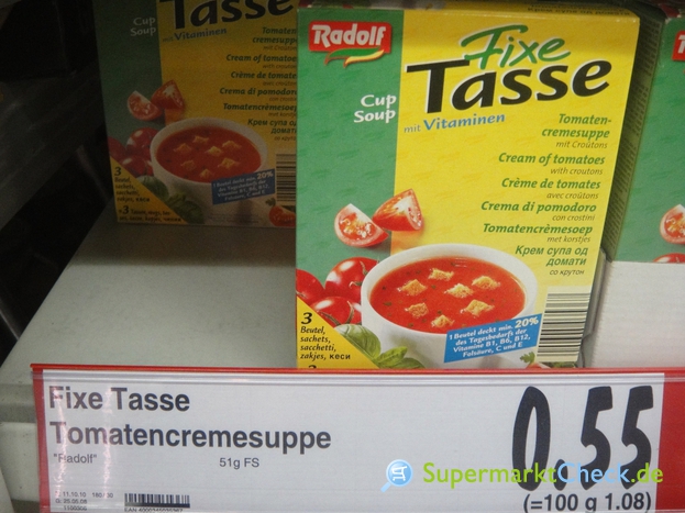 Foto von Radolf Fixe Tasse Tomatencremesuppe