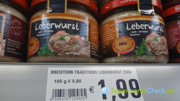 Foto von Dreistern Delikates Traditions Leberwurst 